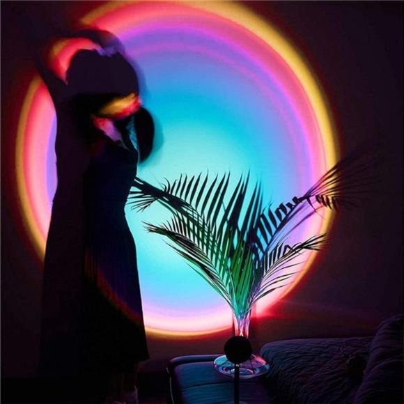 Sunset Lamp, Projector Rainbow Light 10W LED Projection Night Light 180 Degree - Picture 5 of 6